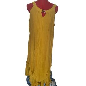 Luxology gold Sleeveless Women's Kerchief bottom dress med NWOT